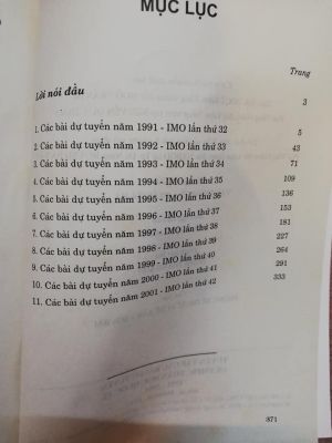 Tuyển tập các bài dự tuyển olympic Toán học quốc tế 1991-2001 - Nguyễn  Sinh Nguyên