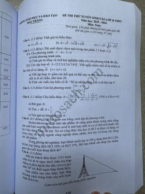102 đề Khảo Sát, Thi Thử vào lớp 10 Các Tỉnh Thành (Chương trình mới)