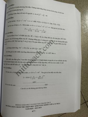 Tuyển chọn và hướng dẫn giải 123 đề thi học sinh giỏi Toán 8 chương trình mơi 2023-2024