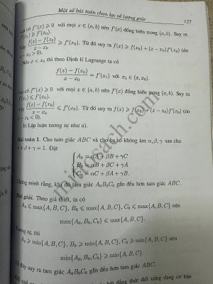 Một số bài toán chọn lọc về lượng giác - Nguyễn Văn Mậu