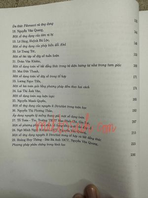 Các chuyên đề Olympic Toán Duyên hải và Tây Nguyên