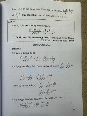 Các bài toán bất đẳng thức có nhiều cách giải - Nguyễn Đức Tấn