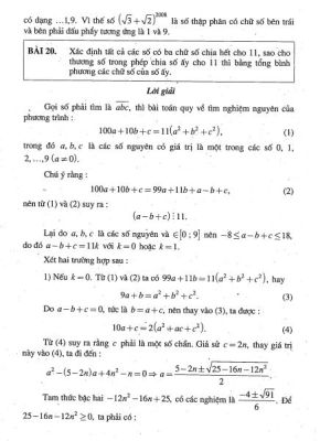 Các chuyên đề số học bồi dưỡng học sinh giỏi THPT: Các bài toán cơ bản của số học