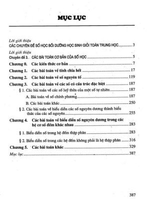 Các chuyên đề số học bồi dưỡng học sinh giỏi THPT: Các bài toán cơ bản của số học