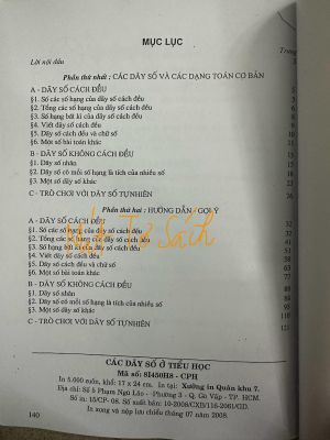 Các dãy số ở tiểu học