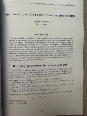 HỘI THẢO KHOA HỌC MỘT SỐ CHUYÊN ĐỀ TOÁN CHỌN LỌC CẬP NHẬT CHƯƠNG TRÌNH GDPT 2018