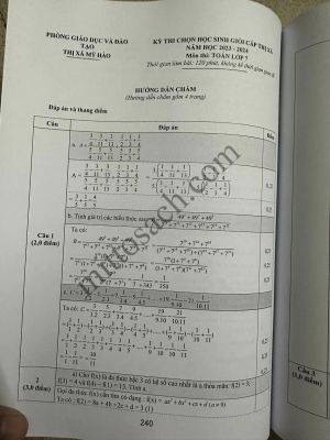 Tuyển chọn và hướng dẫn giải 123 đề thi học sinh giỏi Toán 7 năm 2023-2024