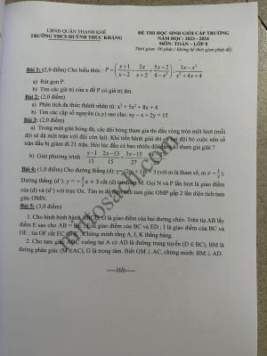 Tuyển chọn và hướng dẫn giải 123 đề thi học sinh giỏi Toán 8 chương trình mơi 2023-2024
