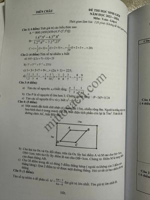 Tuyển chọn và hướng dẫn giải 123 đề thi học sinh giỏi Toán 6 (năm 2023-2024)