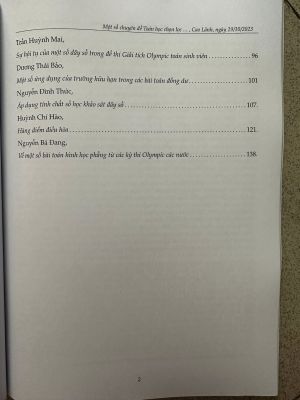 HỘI THẢO KHOA HỌC MỘT SỐ CHUYÊN ĐỀ TOÁN CHỌN LỌC CẬP NHẬT CHƯƠNG TRÌNH GDPT 2018