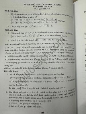 100 đề thi Tuyển sinh 10 CHUYÊN TOÁN - Chương trình mới (miễn phí ship)