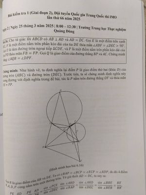 KỲ THI TUYỂN CHỌN ĐỘI TUYỂN QUỐC GIA IMO TRUNG QUỐC - Chấn Hoa Biên Soạn